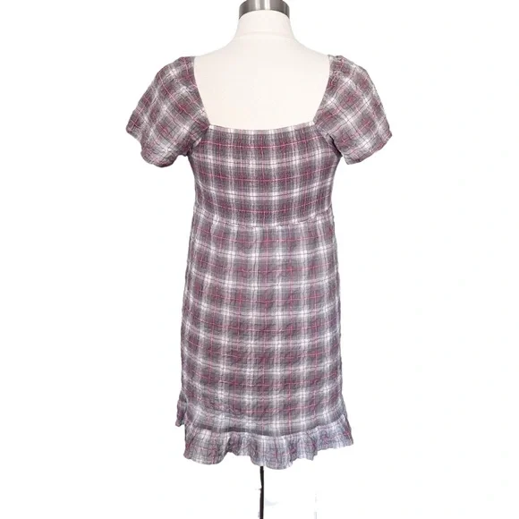 Anthropologie Maeve Flutter Sleeve Plaid Mini Dress Size XS - Picture 10 of 10